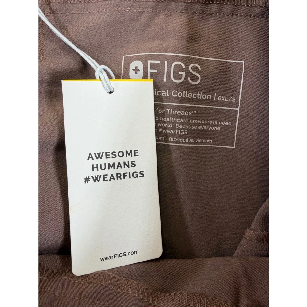 FIGS‎ Tansen Jogger Scrub Pants 6XL Short Mauve Brown Orange Drawstring-NWT